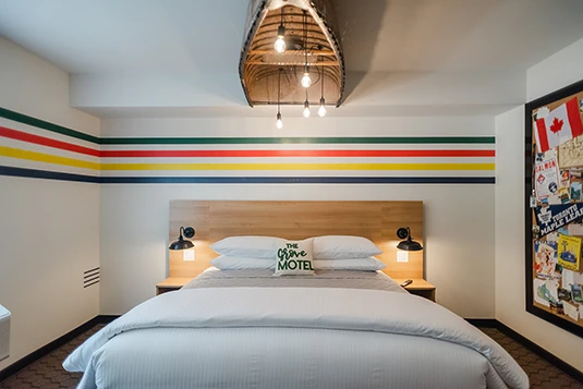 Room 2: The Great White North, king bed