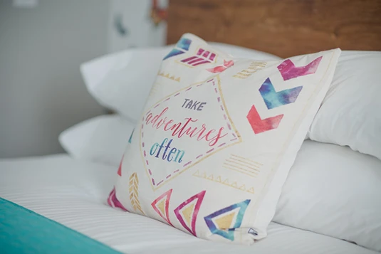 Room 10: Butter-fly Away, comfy bed and fluffy linens