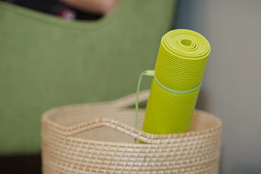 Room 17: N'Amastay in Bed, yoga mat