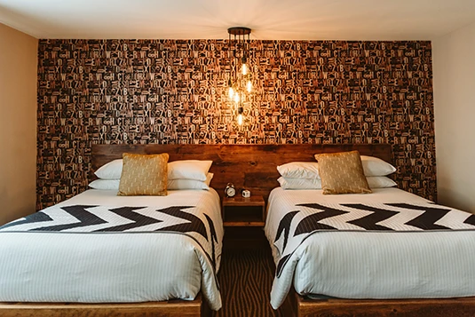 Room 16: We Love To Font It, two double beds